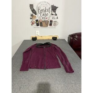 Athleta Women's Giant Slalom Full Zip Wool Blend Sweater Maroon Sz L